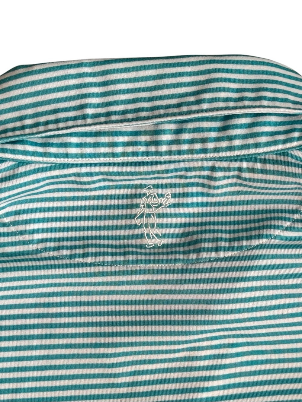 Ashworth Men’s Aqua & Navy Striped Golf Polo Shirt, L - Picture 6 of 8